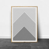 Black and White Stripes Geometric Art Poster