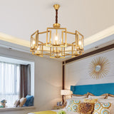big round brass gold chandelier