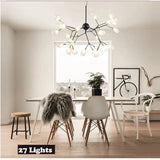 black petal led chandelier