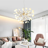 whimsical frosted golden led light fixture