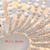white wood bead flush and semi-flush mount pendant