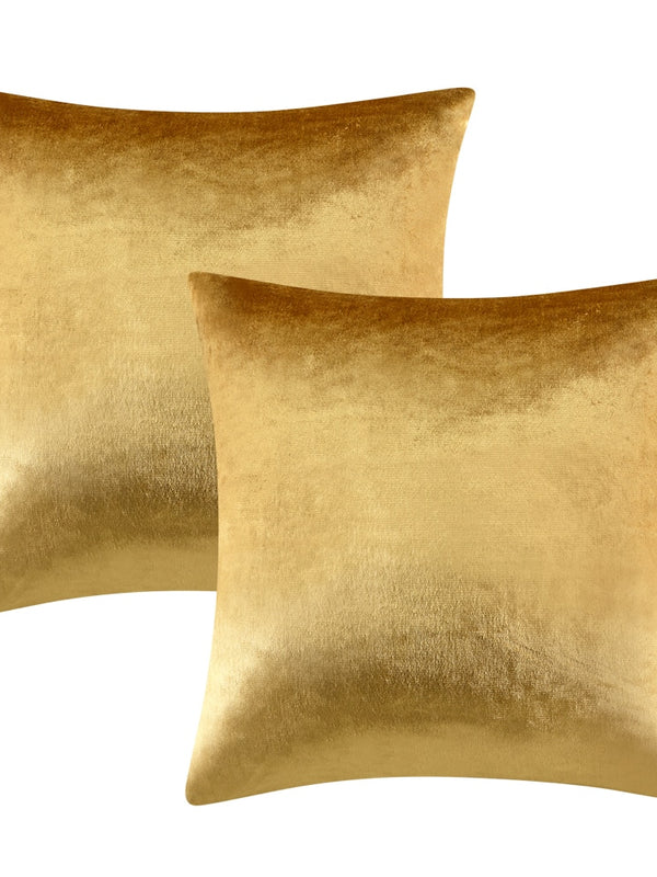 2 Pack Gold Cushions Covers Cases