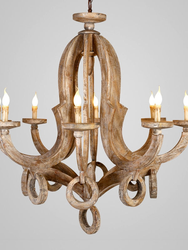 big wooden rustic chandelier