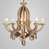 big wooden rustic chandelier