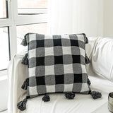 Black and White Knitted Cushion Cover