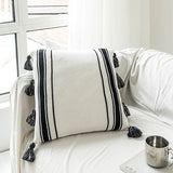 Black and White Knitted Cushion Cover