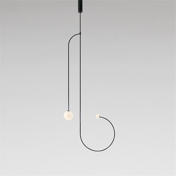 2 light long minimalist black chandelier