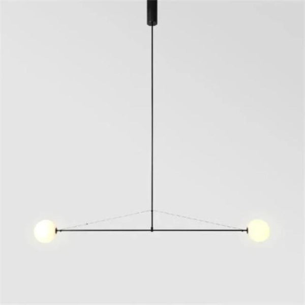minimalist black 2 light chandelier
