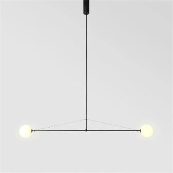 minimalist black 2 light chandelier