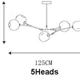 five head blass ball chandelier