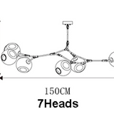 seven head blass ball chandelier