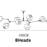 eight head glass ball chandelier