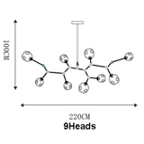 nine head glass ball chandelier