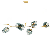 gold and smoked glass bubble branched chandelier